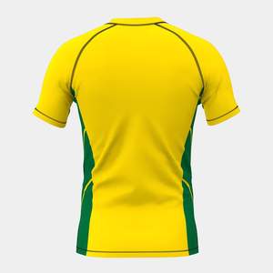 Premium Yellow Green Short Sleeve Rash Guard | Quick Dry MMA BJJ <b>Surfing</b> Training Wear - Product Image 3