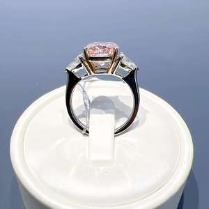 Bague en diamant de laboratoire taille coussin couleur E, plaqué or massif 9K 14K 18K, certifiée IGI, bijoux de luxe pour femme, mariage et fiançailles - Product Image 1