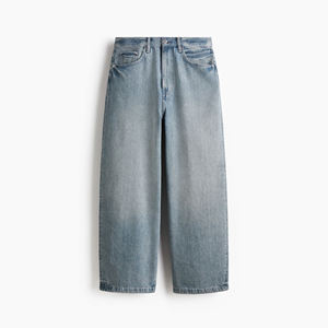Jeans cargo personnalisés grande taille coupe droite, style streetwear, denim décontracté, hip-hop, taille haute, 100% coton, délavé à l'acide - Product Image 3