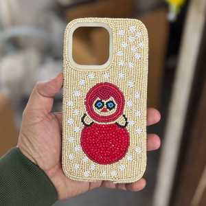 เคสโทรศัพท์มือถือผ้าฝ้ายปักลายมือประดับลูกปัดแก้ว ลายดอกเดซี่ ปลาดาว ดีไซน์ดอกไม้หลากสี รูปทรงสี่เหลี่ยมผืนผ้า งานเย็บปักถักร้อย - Product Image 6