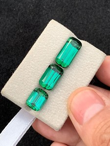 Pierre précieuse de tourmaline verte néon naturelle, taille facetée, pierre non montée pour la création de bijoux, bague, pendentif, collier, cristal - Product Image 6