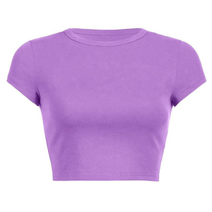 Crop top pour femmes de haute qualité 100% coton, taille plus - Product Image 3