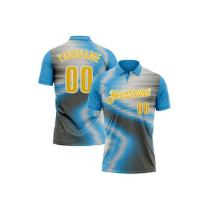 เสื้อผู้ชายสั่งทำพิเศษ แขนสั้น สีน้ำเงินเทา ผ้าเจอร์ซีย์ถักเนื้อนุ่ม ระบายอากาศได้ดี น้ำหนัก 220 กรัม โพลีเอสเตอร์ พร้อมปักชื่อทีมและหมายเลข สไตล์ลำลอง - Product Image 1
