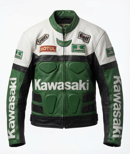 Veste de course en cuir de vachette Rawasaki Professional pour homme, sur mesure, pour la conduite sur circuit, avec protection dorsale niveau 2 CE - Product Image 1