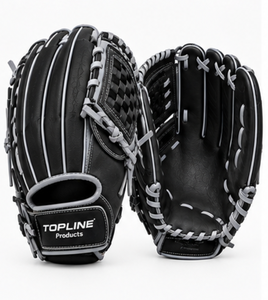 TOPLINE Black Baseball Glove with Gray Lacing Professional Fielding Mitt for Adult Training Wholesale sports training equipment - Product Image 1