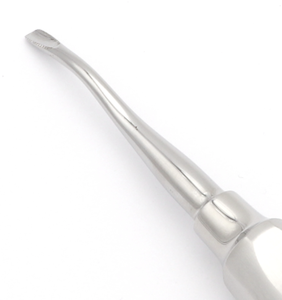 Elevador dental 77R con punta posterior acampanada, angulado mesial, 3.75mm, 15.5cm, con serración fina, mango hueco, instrumento quirúrgico para extracción - Product Image 2