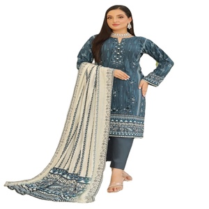 Robe pour femme pakistanaise Salwar Kameez Costumes 3 pièces de marque Impression numérique par Bin Hameed Vol GULFISHAN Vêtements Inde et Pakistan - Product Image 1
