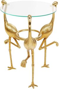 Kare Flamingo Design Metal <b>Side</b> <b>Table</b> with Antique <b>Gold</b> Finish Luxury Modern Animal Shape Accent <b>Table</b> for Living Room - Product Image 2