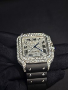 Reloj de Lujo con Movimiento de Cuarzo, Acero Inoxidable, Cristal de Zafiro y Moissanita Antigua para Ocasiones Especiales y Uso Diario - Product Image 3