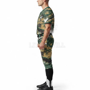 Ensemble uniforme de baseball tendance : Maillot respirant en polyester entièrement boutonné et pantalon assorti, imprimé par sublimation pour équipe sportive - Product Image 3