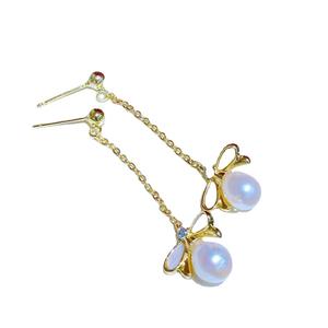 Pendientes de Abeja de Moda Barroca, Pendientes de Perlas de Agua Dulce, Accesorio Elegante con Detalles Intrincados - Product Image 5