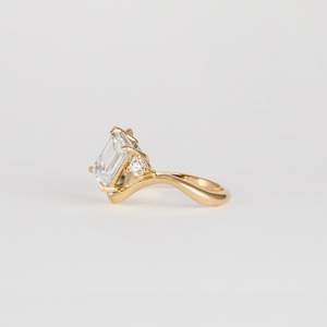 Anillo de compromiso y boda para mujer, moderno, de oro macizo de 14 quilates, con diamante cultivado en laboratorio certificado por IGI, corte brillante redondo - Product Image 4