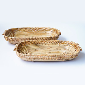 Handcrafted rattan jewellery display <b>tray</b> <b>vanity</b> desk organizer lowest price weave storage <b>trays</b> - Product Image 1
