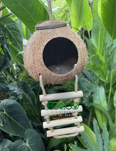 บ้านที่เป็นธรรมชาติสำหรับเพื่อนขนนกของคุณ |   บ้านนกทำมือจากเปลือกมะพร้าวสำหรับสวนและใช้งานกลางแจ้ง - Product Image 5