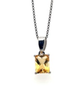 Meilleur produit de marque Collier en argent sterling 925 avec topaze bleue Bijoux fins Pendentifs et breloques en forme de baguette Améthyste Collier de pierres précieuses