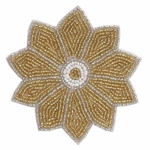 High Quality Flower Design <b>Glass</b> Beaded Coaster <b>Glass</b> Beaded Coasters for Drinks Coasters for Dinning & Coffee <b>Table</b> Decoration - Product Image 1