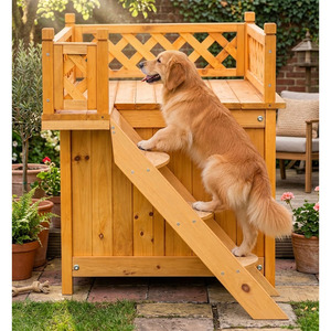 Casa de Madera para Perros con Plataforma Elevada en el Techo y Escalera - Product Image 3