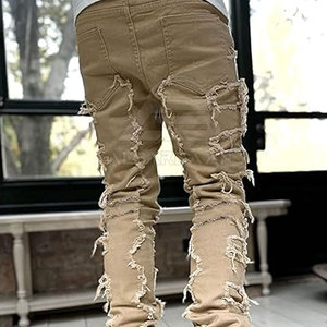 กางเกงยีนส์ดีไซน์ล่าสุดสำหรับผู้ชาย บริการ OEM คุณภาพสูง กางเกงยีนส์ขาดๆ สำหรับผู้ชาย - Product Image 3