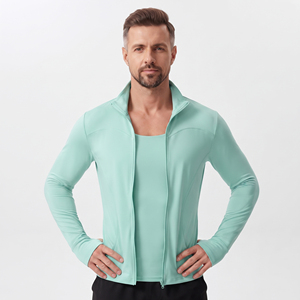 <b>Men</b> <b>Turtle</b> <b>Neck</b> Gym Fitness Jacket Breathable Sportswear Compression Jackets <b>Men</b> Polyester Full Zipper <b>Top</b> Yoga Workout Jacket - Product Image 2