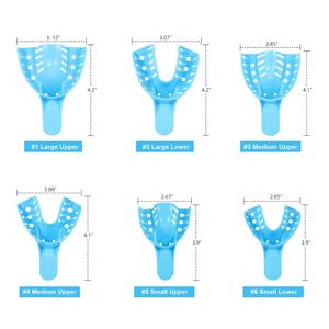 Plateaux d'empreinte dentaire jetables professionnels en plastique # 8 UR/LL Quadrant Perforated Rigid Plastic Trays Partial Arch & Crown - Product Image 2