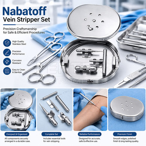 Juego de Extractores de Venas Ortopédicos Nabatoff, Instrumentos Quirúrgicos Veterinarios, Kit de Cirugía de Venas de Acero Inoxidable, Profesional - Product Image 4