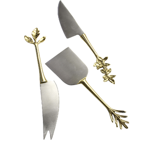 Brass <b>Cheese</b> <b>Set</b> High on Demand Metal Silver <b>Cheese</b> Tools For Wedding and Party Usage Brass <b>Cheese</b> Knife <b>Sets</b> - Product Image 5