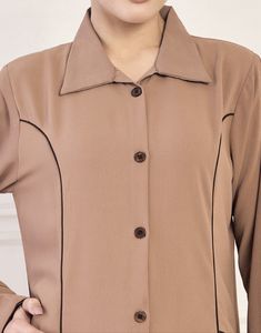 Nouvelle Robe Abaya Modeste Style 2026, Vêtement Islamique Ouvert sur le Devant, Longue Robe pour Femmes Musulmanes en Polyester à Col en V Floral - Product Image 3