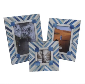 Marco de Fotos de Madera con Incrustaciones de Hueso, Elegante Exhibición Decorativa de Fotos de la India - Product Image 1