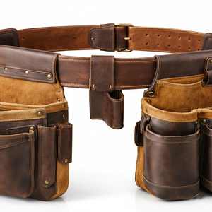 Cinturón de herramientas de cuero de alta calidad, personalizado, de lujo, para electricistas, profesionales, contratistas, industrial, en venta. - Product Image 4