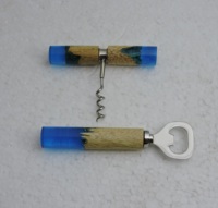 Ouvre-bouteille et tire-bouchon 2-en-1 en acier inoxydable avec manche en bois écologique au design unique – Ensemble d'outils de cuisine modernes