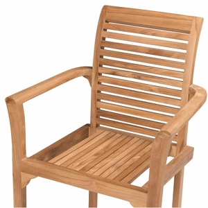 Teak Solid Wood Modern Design Outdoor Dining <b>Chair</b> with Tapered Legs Durable and <b>Stackable</b> - Product Image 4