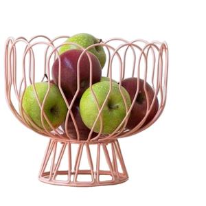 Nouvelle arrivée dernière conception grande taille panier de fruits qualité supérieure métal couleur or rose panier de fruits pour la corbeille de fruits de vente chaude - Product Image 1