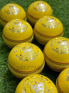 ลูกคริกเก็ตคุณภาพพรีเมียม Salstar Sport หนังวัวคุณภาพสูง เลือกหนังได้ตามต้องการ สีเหลือง ปรับแต่งโลโก้ได้ - Product Image 5