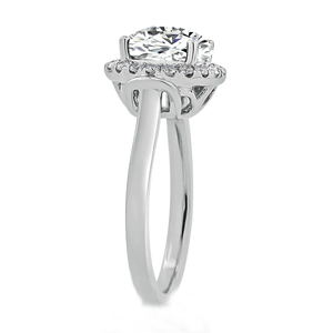 Bague en diamant certifiée IGI, 1,50 ct, taille brillant ronde, couleur F, clarté VS1, style halo, bague solitaire en or blanc 10 carats - Product Image 3