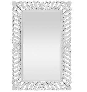 Luxury Venetian <b>Frameless</b> Wall Mirror Featuring Intricately Cut Beveled Glass, Decorative Floral Motifs, and Refined - Product Image 1