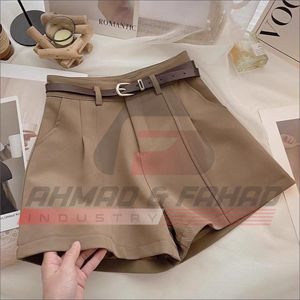 Shorts décontractés et polyvalents pour femmes, taille mi-haute, en polyester, avec ceinture, collection Printemps-Été, tendance, de la marque Ahmad & Fahad Industry – Meilleures ventes - Product Image 2