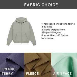 Sudadera con capucha extragrande para hombre, de algodón French Terry grueso, con cuello simulado con cremallera de un cuarto, cremalleras laterales y logotipo personalizado - Product Image 3