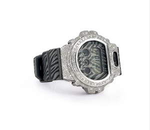 Reloj Digital con Bisel de Moissanita, Caja Redonda de 38 mm, Correa de Acero Inoxidable, Reloj de Lujo para Mujer, Resistente al Agua 10 bar - Product Image 2
