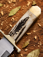 Couteau de chasse Bowie en acier D2 fait main sur mesure avec étui en cuir, manche en corne, meilleur couteau au prix d'usine en gros