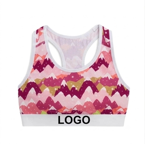 Soutien-gorge de sport pour femme imprimé, respirant, maintien moyen, haut de yoga, logo imprimé par sublimation sur le bas, qualité supérieure - Product Image 6
