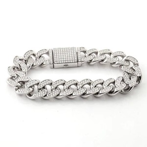 Premium Quality Iced Out Cuban Link <b>Bracelet</b> Hip Hop Statement Jewelry From Available At Wholesale price from India - Product Image 2