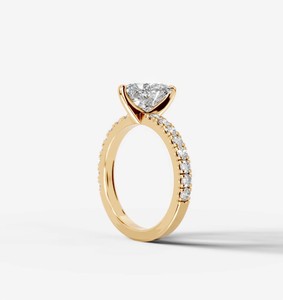 Anillo de Compromiso y Boda Romántico con Moissanita Corte Corazón, Plata de Ley 925, Chapado en Oro Amarillo, para Aniversario - Product Image 2