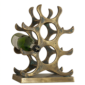 Luxury Design <b>Freestanding</b> Geometric Wine Bottle Holder Copper Metal Wine Rack 5-9 Bottle Capacity Display Stand Home Furniture - Product Image 5