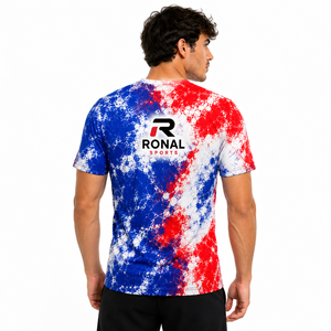 เสื้อยืดผู้ชาย RONAL SPORTS ลายพิมพ์ซับลิเมชั่น แขนสั้น ระบายอากาศ แห้งเร็ว ซับเหงื่อ ทรงปกติ คอกลม - Product Image 4
