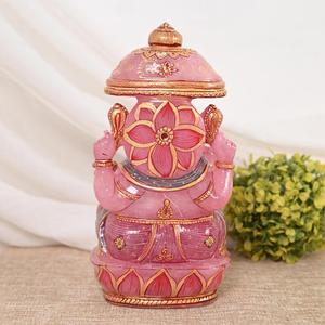 Estatua de Ganesha Tallada a Mano en Cuarzo Rosa Natural, Ídolo de Cristal Pintado a Mano, Decoración para el Hogar, Regalo, Proveedor Mayorista OEM ODM - Product Image 4