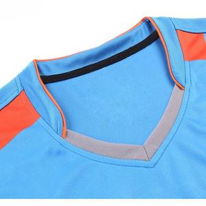 High quality Men's V-Neck <b>Soccer</b> Jersey Short Sleeve Gradient Blue Orange Moisture Wicking Athletic Fit All Seasons Sport Wear - Product Image 4