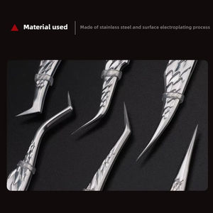 Kit de pinzas para pestañas, 6 pinzas de precisión para pestañas postizas para principiantes, pinzas curvadas individuales, herramienta de maquillaje para uñas - Product Image 3