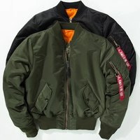 Blouson aviateur homme sur mesure de haute qualité, broderie de logo personnalisée, impression, blouson MA1 fin, tissu tissé imperméable, motif