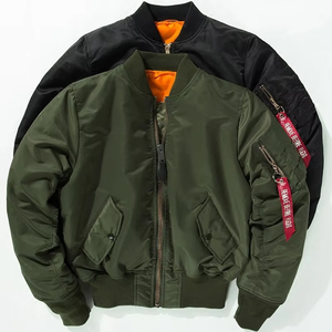 Custom High Quality Men's Bomber <b>Jacket</b> Custom Logo Embroidery Printing <b>Thin</b> MA1 Flight <b>Jacket</b> <b>Waterproof</b> Woven Fabric Pattern - Product Image 4