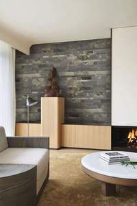 Revêtement mural flexible en pierre 100 % naturelle gris argenté translucide, personnalisable, durable, pour décorations intérieures et extérieures, en forme de bloc - Product Image 3